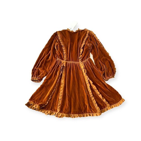 Ulla Johnson Erika Dress, in Sandstone,‎  Velvet Ruffle Trim,  Size 0, NWT - Picture 8 of 16